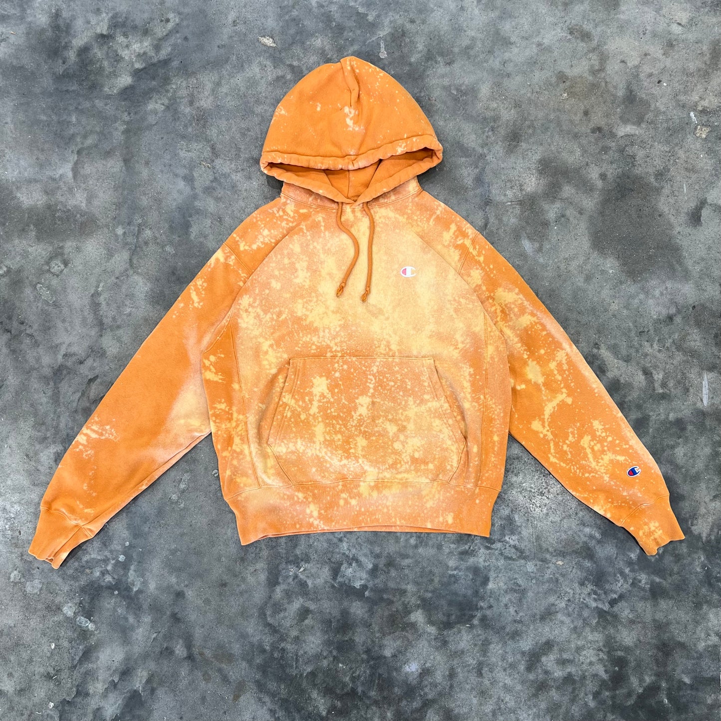 Champion Orange Bleach Hoodie