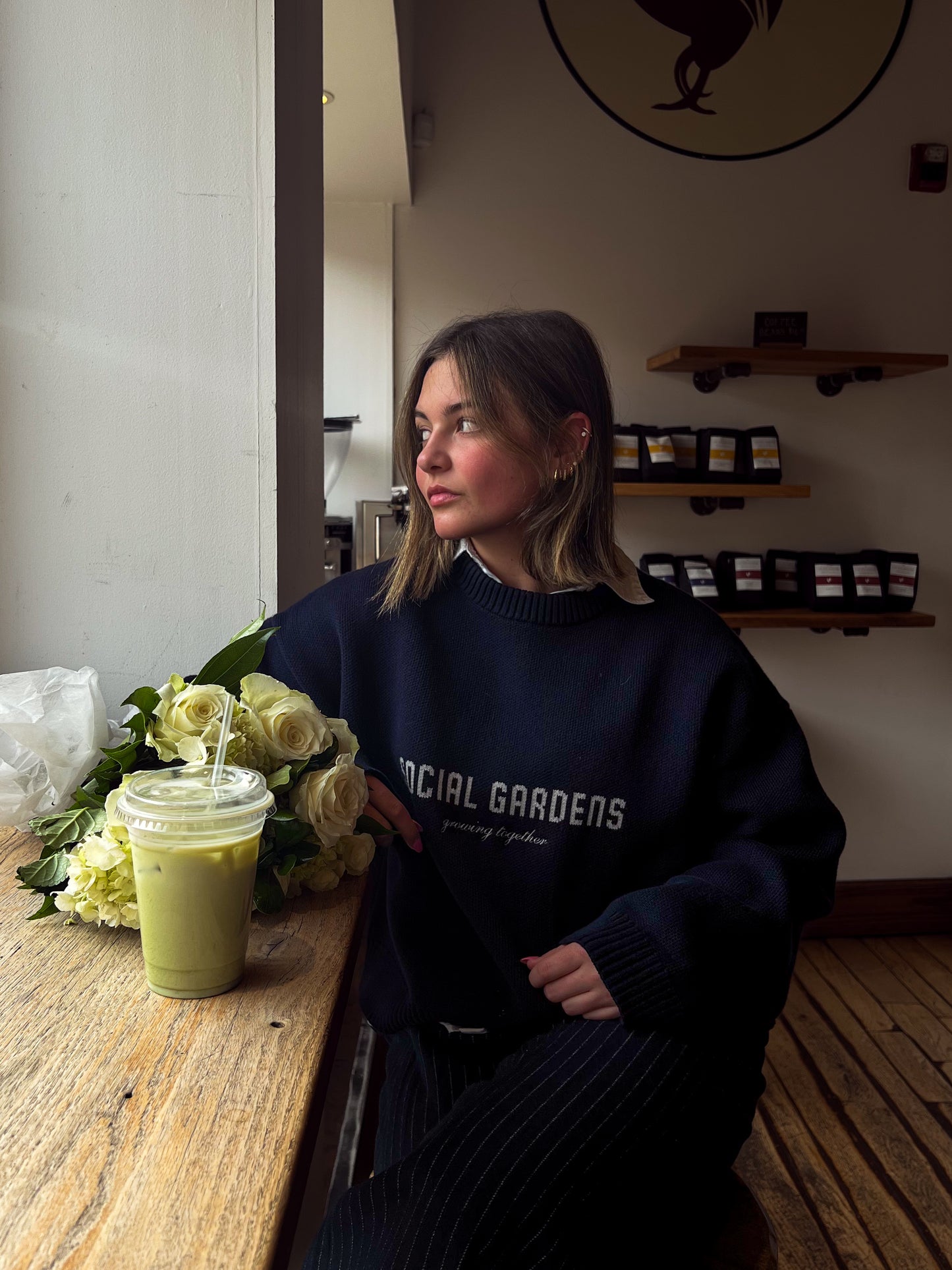 Navy Logo Knit